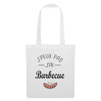 J'peux pas j'ai Barbecue BBQ cadeau homme papa - Sac en tissu - blanc - Devant