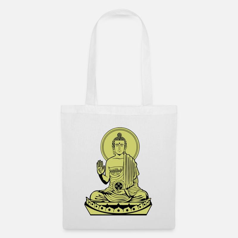 Sitting Buddha de - Stoffbeutel - Weiß
