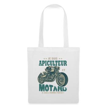 motard parfait apiculteur parfait abeille - Sac en tissu - blanc - Devant