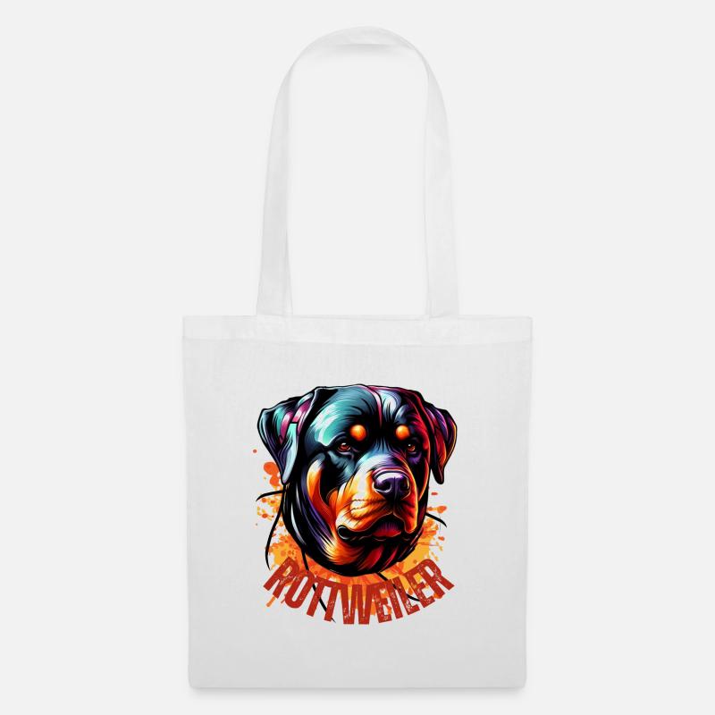 Rottweiler Graffiti Braun - Stoffbeutel - Weiß