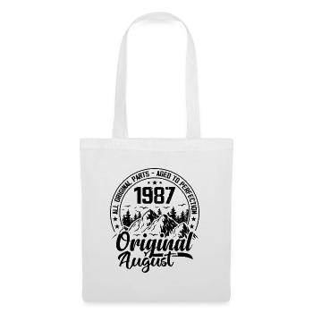 1987 August Original: 37 Years Anniversary Gift - Tote Bag - white - Front