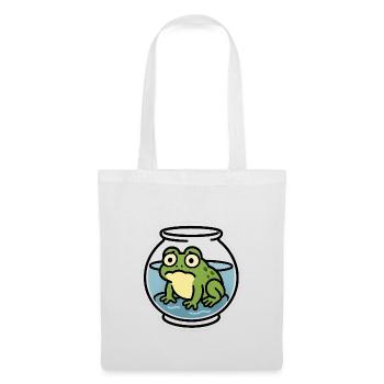 Grenouille dans un bol - Sac en tissu - blanc - Devant