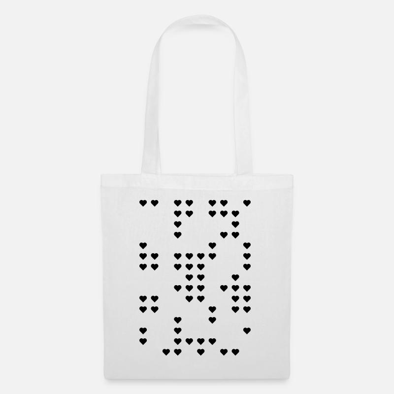Herz Puzzle Schnee Geschenk - Stoffbeutel - Weiß