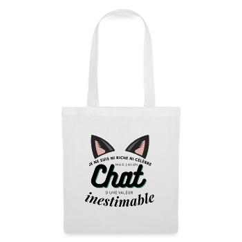 Chat inestimable - Sac en tissu - blanc - Devant