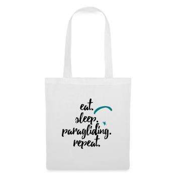 manger. le sommeil. parapente. répéter. - Sac en tissu - blanc - Devant