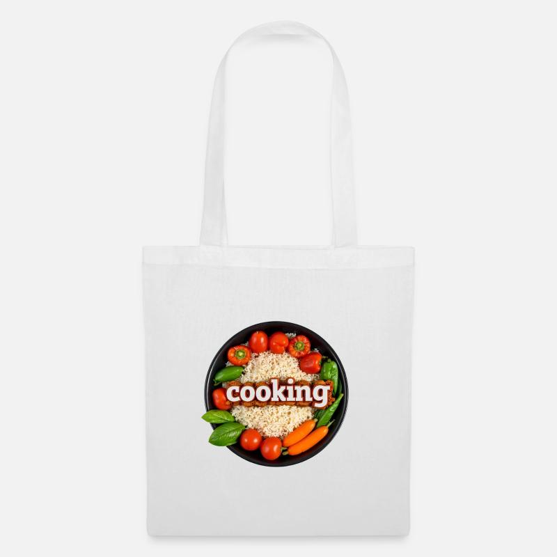 Kulinarisches Kochen mit Frischem Gemüse - Stoffbeutel - Weiß