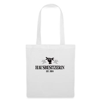 Hausbesitzerin 2024 Bauherrin Hauskauf Hausbau - Stoffbeutel - Weiß - Vorne