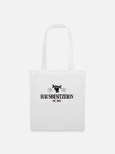 Hausbesitzerin 2024 Bauherrin Hauskauf Hausbau - Stoffbeutel - Weiß