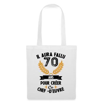 70 ans anniversaire 70 anniversaire cadeau 70 ans - Sac en tissu - blanc - Devant