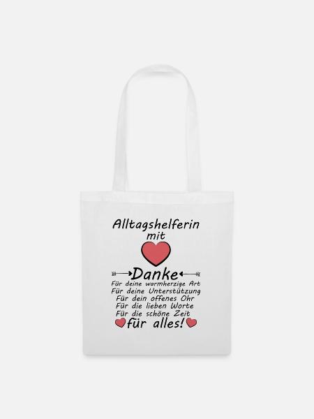 Alltagshelferin Danke Dankeschön sagen - Stoffbeutel - Weiß