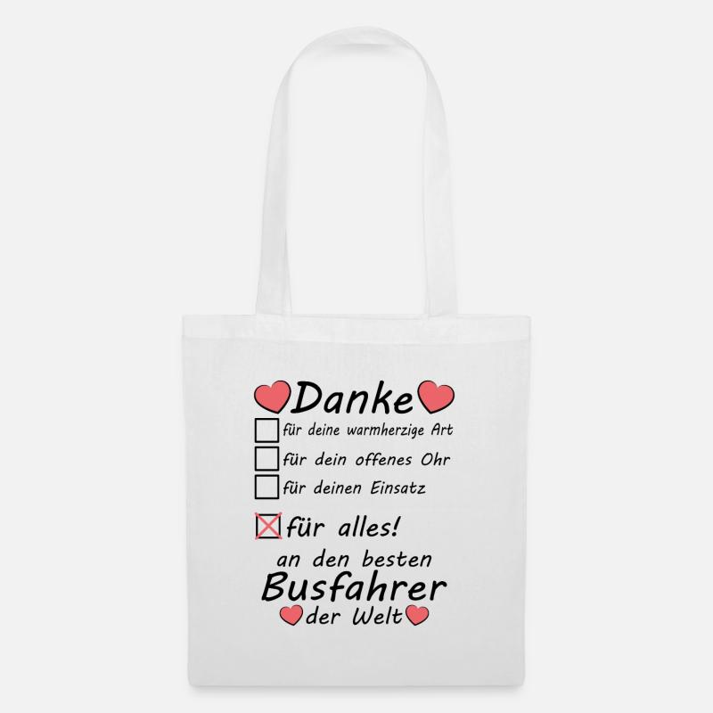 Beste Busfahrer zum Abschied in Rente Danke - Stoffbeutel - Weiß