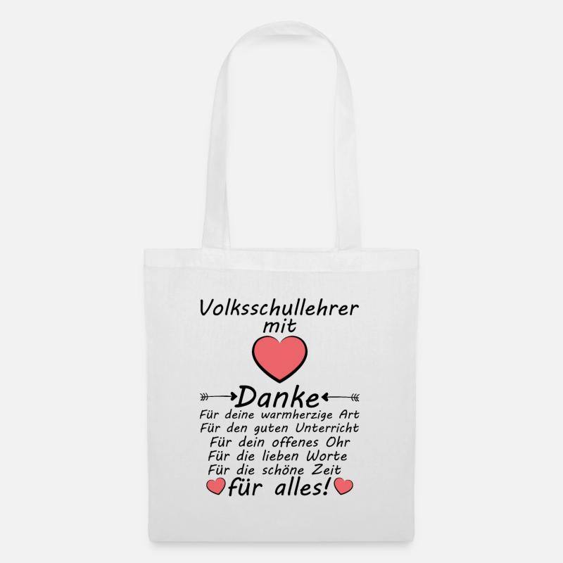 Volksschullehrer Volksschule Lehrer Danke Abschied - Stoffbeutel - Weiß