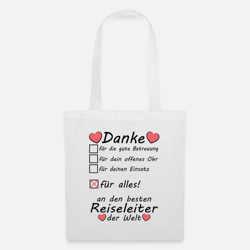 Beste Reiseleiter Danke Dankeschön zum Abschied - Stoffbeutel - Weiß