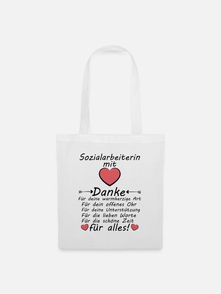 Sozialarbeiterin Danke sagen zum Abschied - Stoffbeutel - Weiß