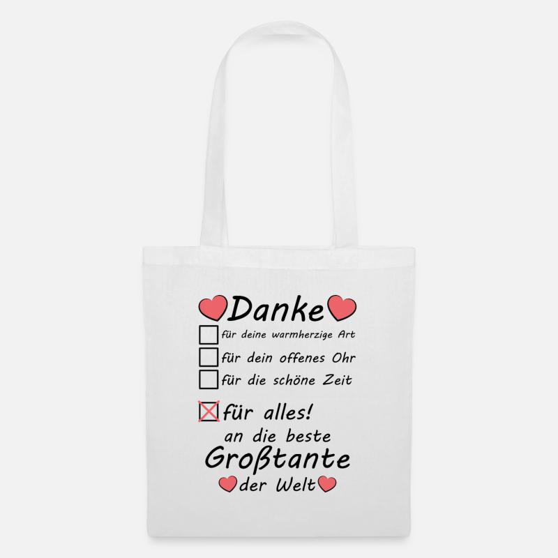 Großtante Danke sagen Geburtstag Muttertag - Stoffbeutel - Weiß