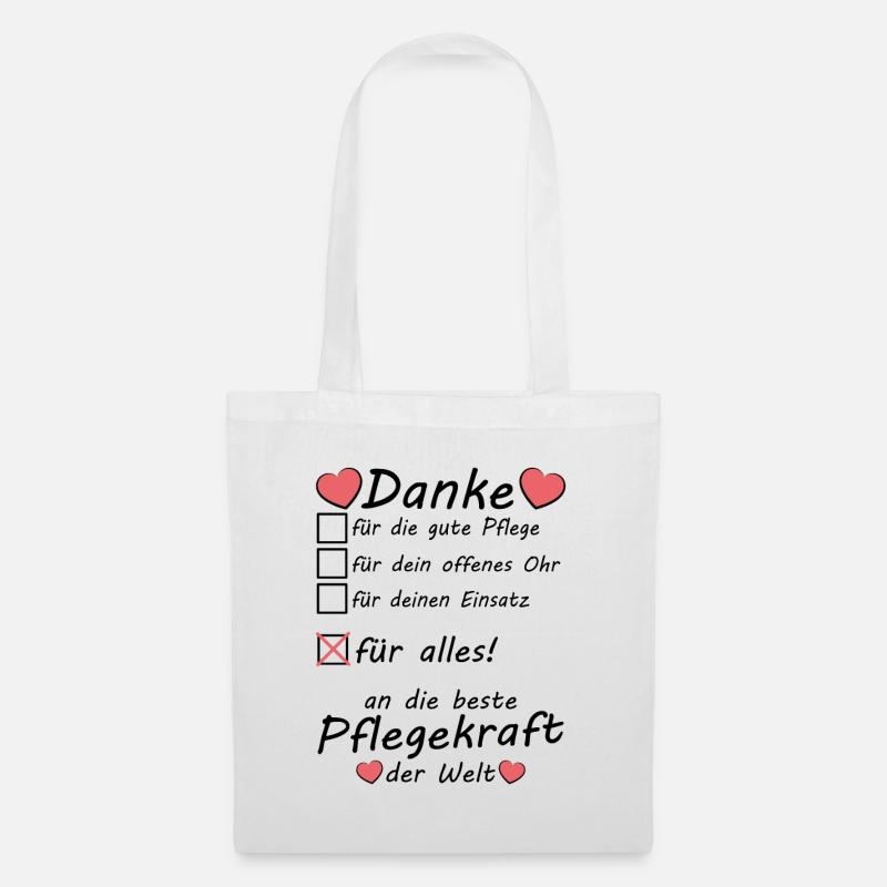 Danke sagen an beste Pflegekraft Abschiedsgeschenk - Stoffbeutel - Weiß