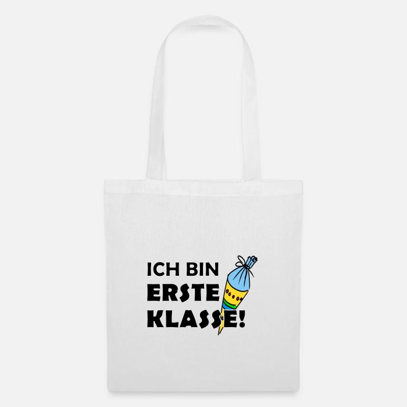 Ich bin erste Klasse! Schulanfänger-Shirt - Stoffbeutel - Weiß
