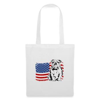Bouledogue anglais Amérique Flag Dogs Wilsigns - Sac en tissu - blanc - Devant