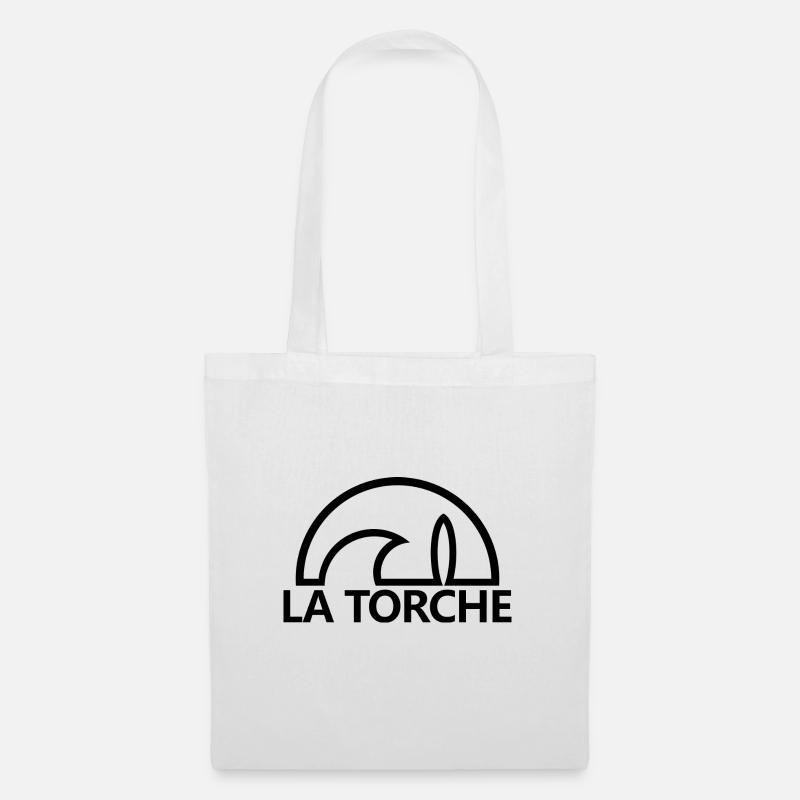 La Torche soleil minimalistisches schwarzes Surfbrett - Stoffbeutel - Weiß