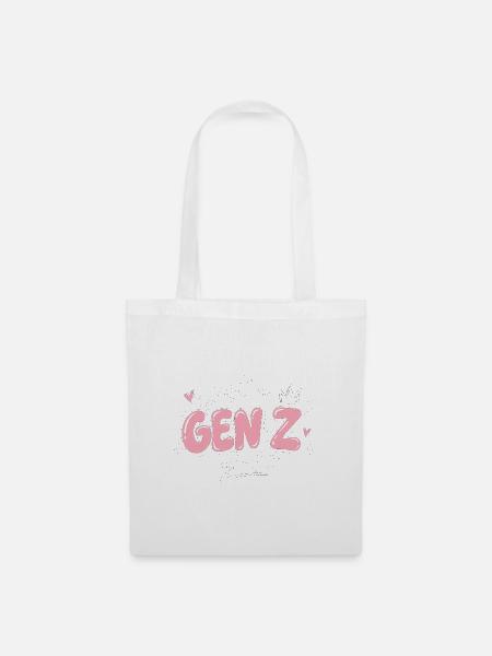GenZ Girl Pink Sketch Tee - Stoffbeutel - Weiß