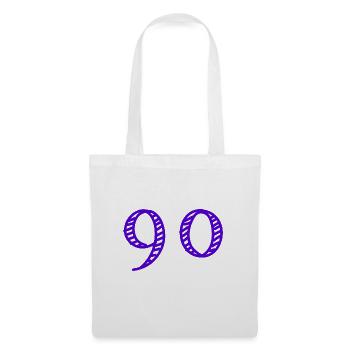 90 JAHRE. 90-JÄHRIGES JUBILÄUM. GEBURTSTAG 90 JAHRE. JAHR - Stoffbeutel - Weiß - Vorne