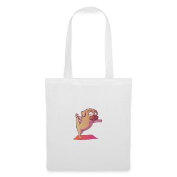 Yoga pour chien amusant et coloré - Sac en tissu - blanc - Devant