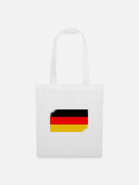 Deutschland Flagge Deutsche Fahne Used Look Heimat - Stoffbeutel - Weiß