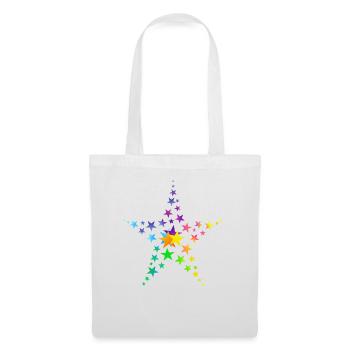 Étoiles étoiles colorées beaucoup d’étoiles - Sac en tissu - blanc - Devant
