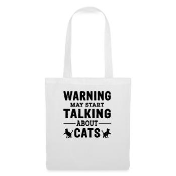 Warning may start talking about Cats - Cat Papa - Tote Bag - white - Front