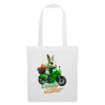 Easter Biker - The Easter Bunny becomes a biker - Tote Bag - white - Front