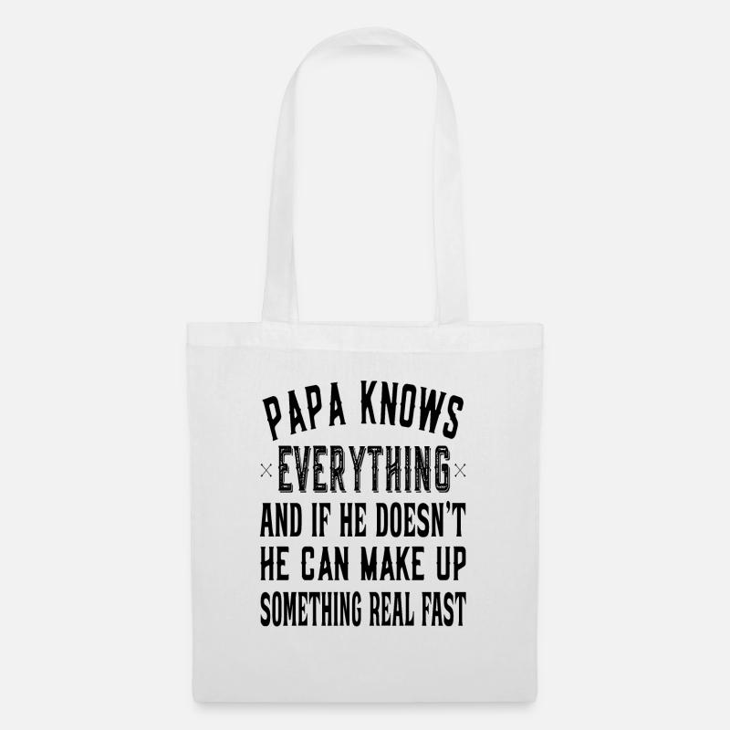 Papa knows Everything - Vatertag Großvater Opa - Stoffbeutel - Weiß