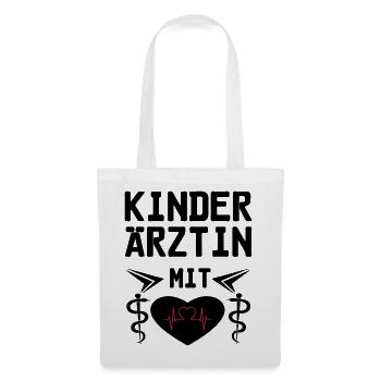 Kinderärztin mit Herz Geschenk - Stoffbeutel - Weiß - Vorne