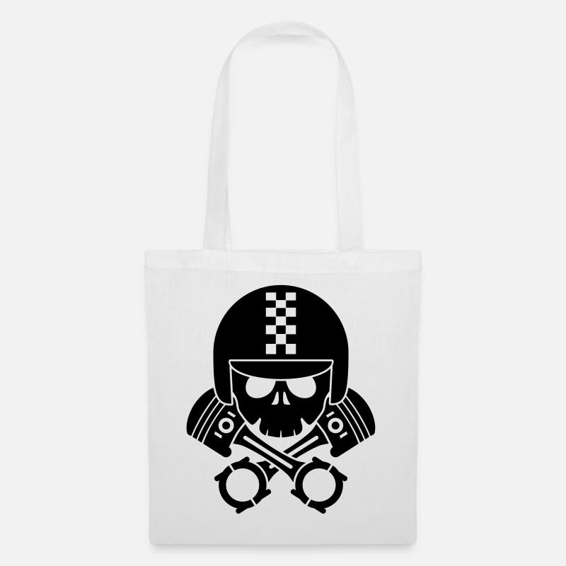 schädel helm kolben - Stoffbeutel - Weiß