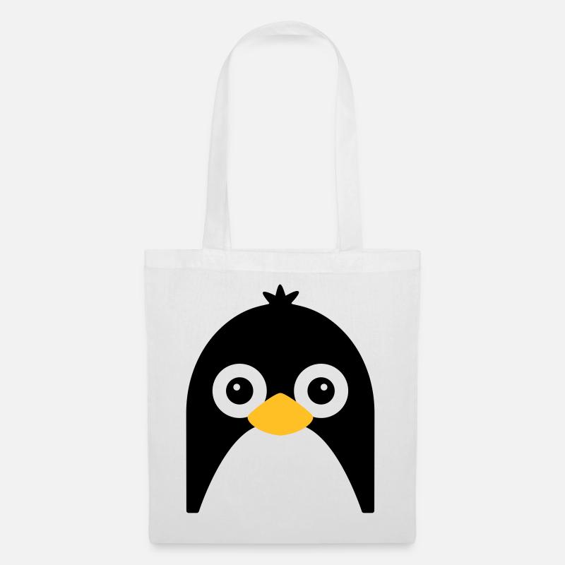 Visage de pingouin mignon - Sac en tissu - blanc