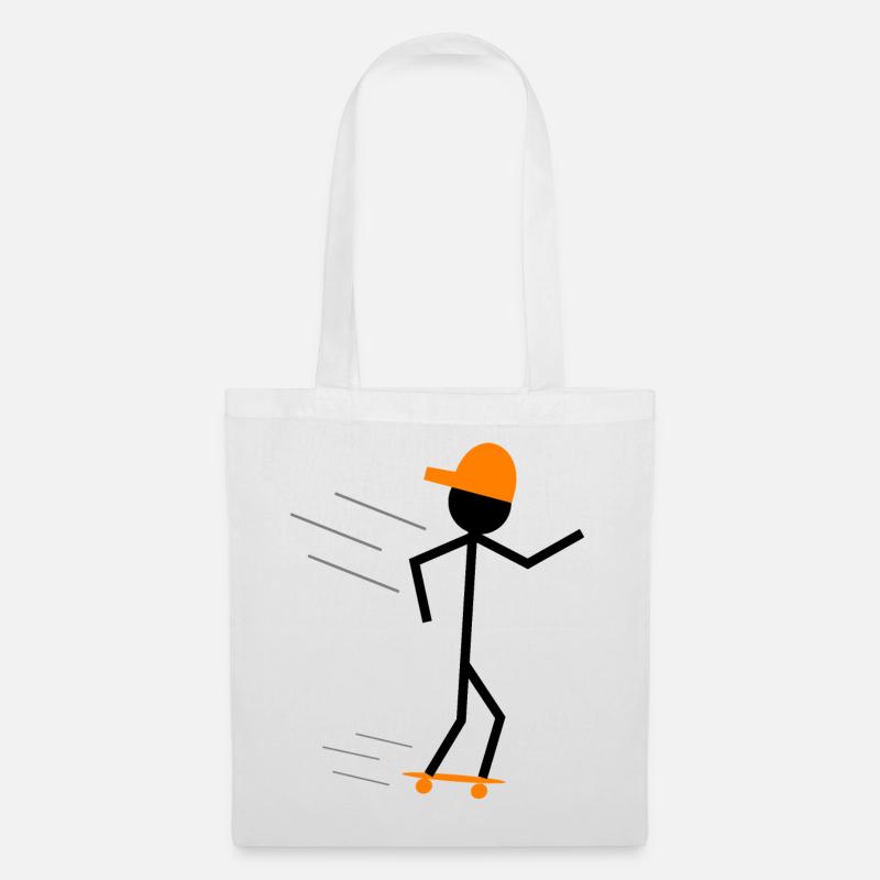 stickman skater - Stoffbeutel - Weiß