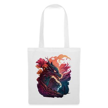 Dragon asiatique - Sac en tissu - blanc - Devant
