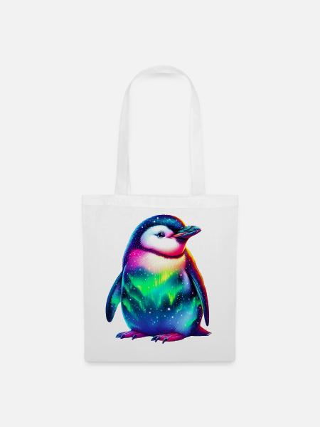 Aurora Borealis Pinguin - Stoffbeutel - Weiß