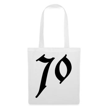 70. 70 ANS. 70e ANNIVERSAIRE. ANNIVERSAIRE 70 ANS. - Sac en tissu - blanc - Devant