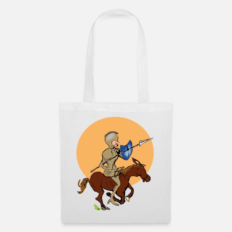 Chevalier à cheval - Sac en tissu - blanc