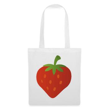 Illustration de cœur de fraise rouge pour les vêtements - Sac en tissu - blanc - Devant