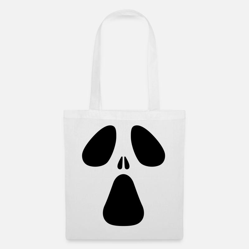 AC Designs Halloween Ghost Face - Sac en tissu - blanc