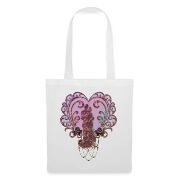Dans l’étreinte du cœur. - Sac en tissu - blanc - Devant
