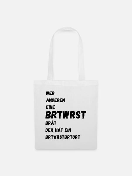 bratwurst grillen papa dad joke witz grillmeister - Stoffbeutel - Weiß
