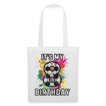 Es ist mein 8. Geburtstag Fußball - Stoffbeutel - Weiß - Vorne