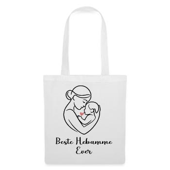 Beste Hebamme Ever - personalisierbares Design - Stoffbeutel - Weiß - Vorne