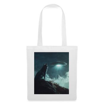 Selfie de loup avec OVNI - Sac en tissu - blanc - Devant