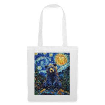 Bear Bears Van Gogh Style Starry Night - Tote Bag - white - Front
