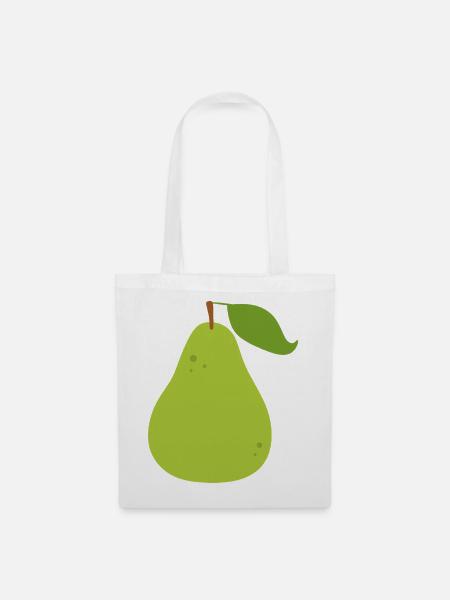 Lebendige grüne Birne Illustration - Stoffbeutel - Weiß