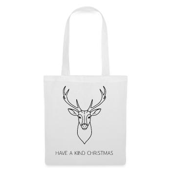 Have a Kind Christmas – Hirsch Fine Line - Stoffbeutel - Weiß - Vorne