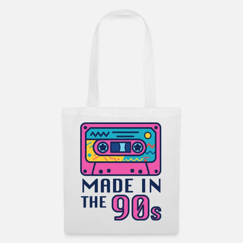Neon 90s Cassette Design - Tote Bag - white